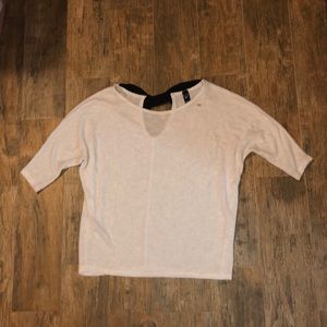 White bow dolman sleeve sweater
